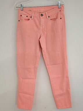 J. Crew Coral Toothpick Ankle Jeans Light Pink